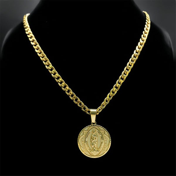 (18K Gold Filled) Virgin Mary Pendant Necklace NSS15ZX-563003923443075114