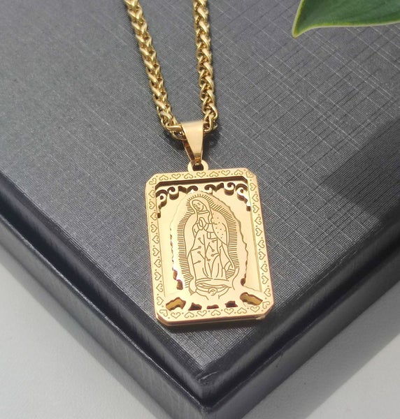 (18K Gold Filled) Virgin Mary Pendant Necklace NSS12ZX-7 Carousel 1