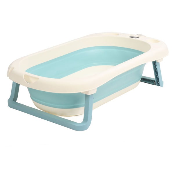 foldable baby bathtub Collapsible Baby Bathtub Temperature Sensing Drain Hole Carousel 2