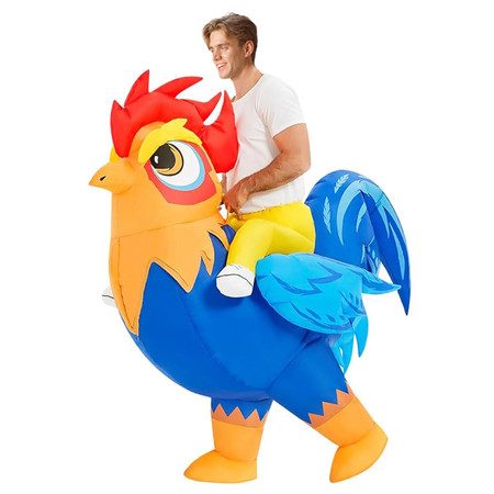 150-190cm Halloween Inflatable Rooster Costume Funny Cosplay Blow up Battery POW Carousel 1