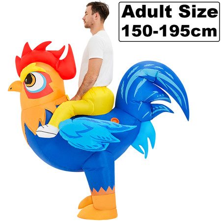 150-190cm Halloween Inflatable Rooster Costume Funny Cosplay Blow up Battery POW Carousel 8