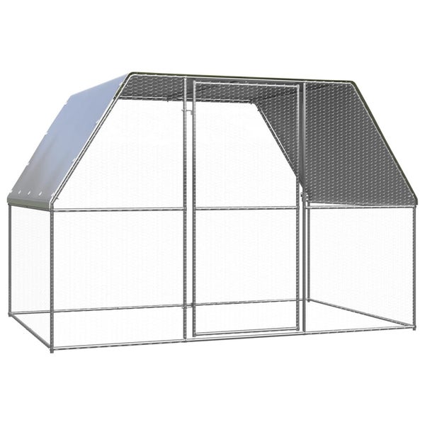 Chicken Cage Silver And Grey 3X2x2 M Galvanised Steel Small Animal Cages & Hutch Carousel 1