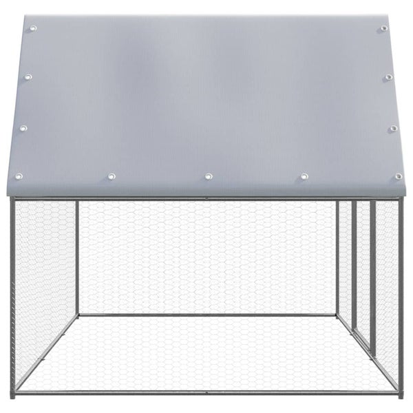 Chicken Cage Silver And Grey 3X2x2 M Galvanised Steel Small Animal Cages & Hutch Carousel 4