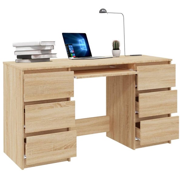 Writing Desk Sonoma Oak 140X50x77 Cm Engineered Wood Home Office Desks Carousel 1