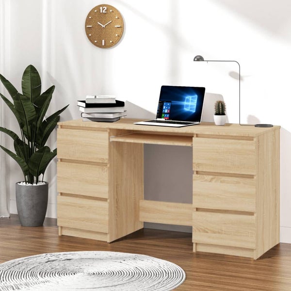 Writing Desk Sonoma Oak 140X50x77 Cm Engineered Wood Home Office Desks Carousel 7