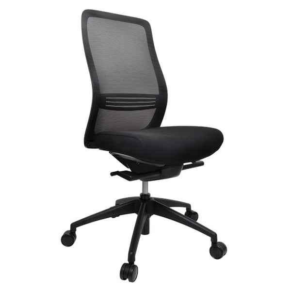 Konfurb Luna High Back Ergonomic Chair with Nylon Base, Black, Assembled Carousel 1