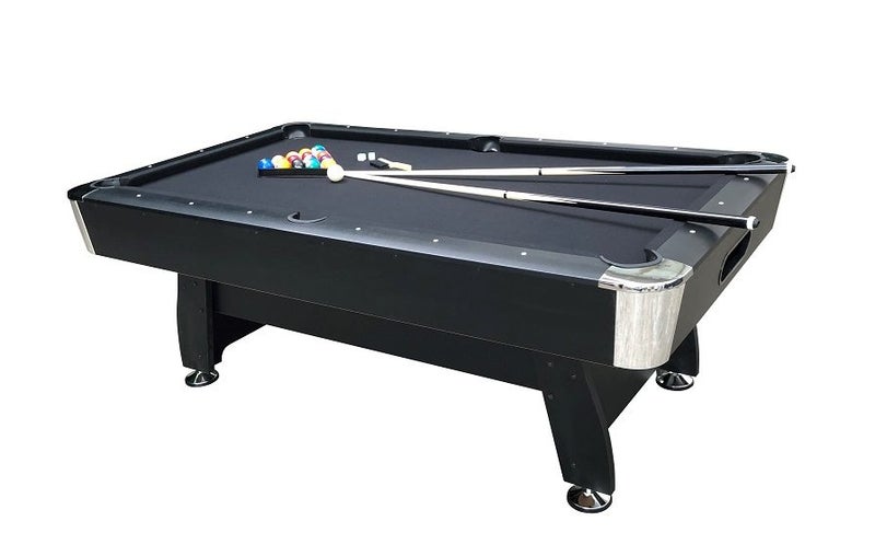Assembled 7Ft Pool Table Black With Auto Ball Return - Ultimate Package Deal62993530446850111