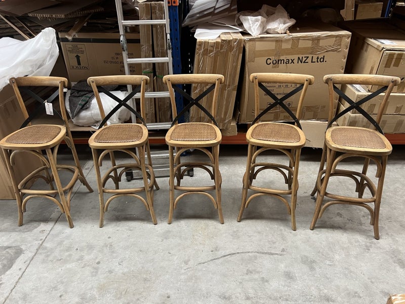 Cross back Bar Chair 67cm Seat Height Oak wood Carousel 4