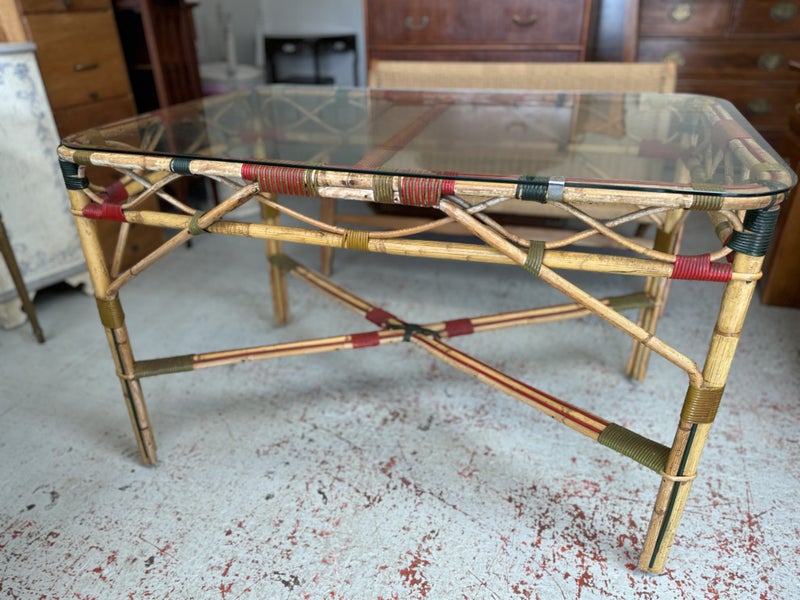 A Vintage Carnival Cane Glass Topped Dining Table Carousel 2