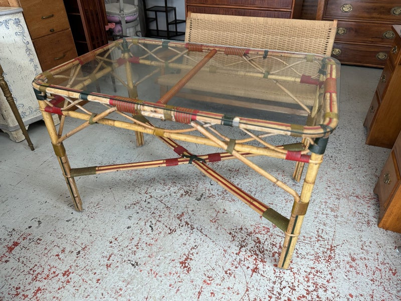 A Vintage Carnival Cane Glass Topped Dining Table Carousel 20