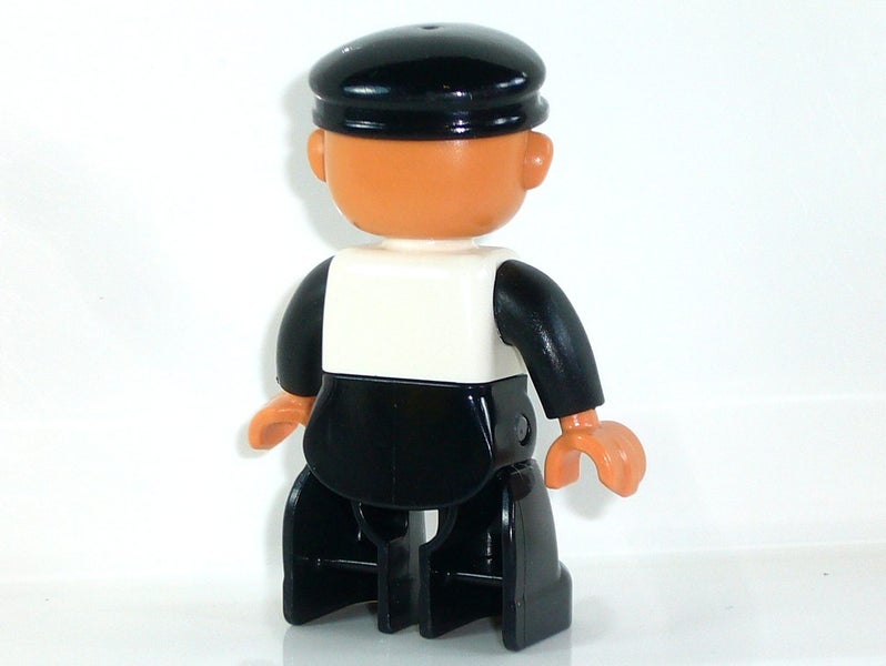 ®™DUPLO - Male Prisoner, Black Cap, Striped Shirt with '62019 ~Retired 2012~ Carousel 3