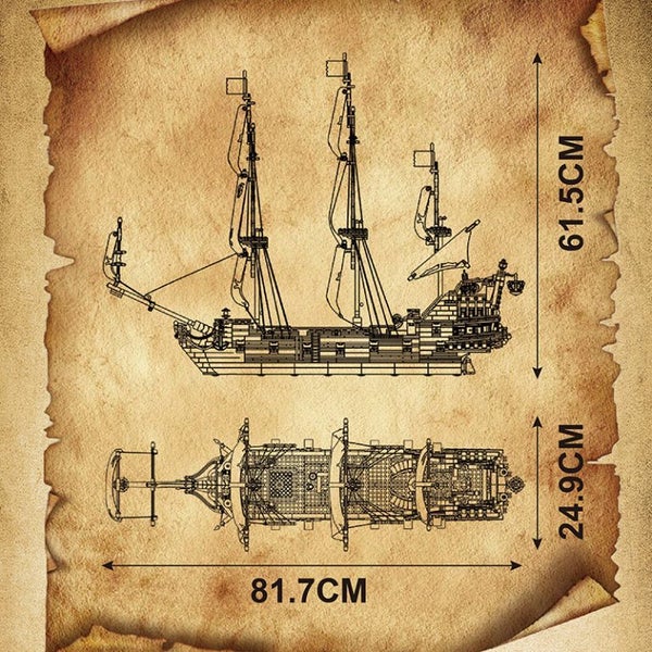 Queen Anne's Revenge Pirate Ship - 3139 pieces - MouldKing: Space Carousel 18