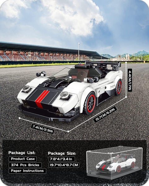 Pagani Zonda - Red & White - Race Car- 374p - MouldKing Carousel 10