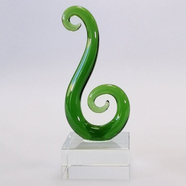 Green Glass Fern Koru Sculpture62993530402818118