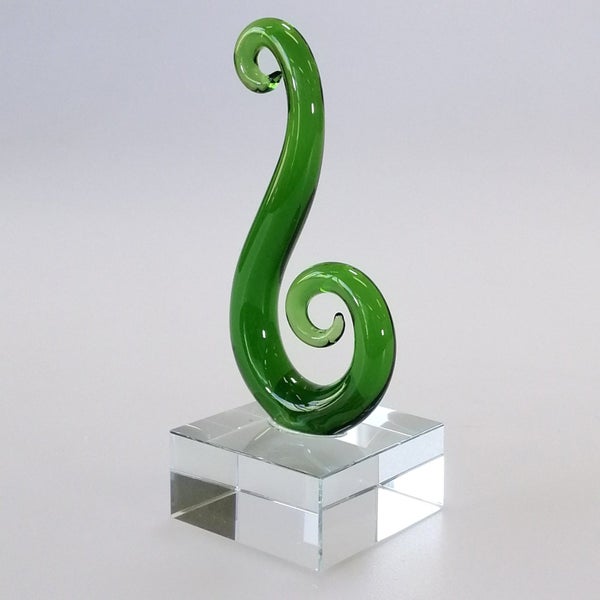 Green Glass Fern Koru Sculpture62993530402818111
