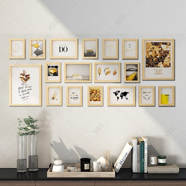 18Pcs Natural Wood Picture Frames For Wall Hanging Classics Wall Art Carousel 2