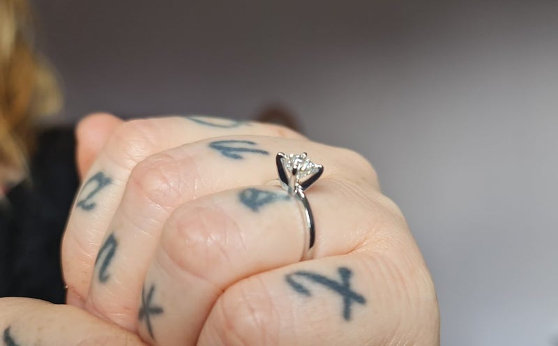 1ct natural Diamond Engagement Ring, 14k white gold GIA certified Carousel 7