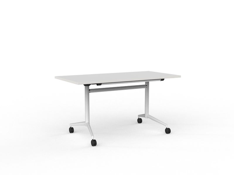 Knight's Team Flip Table 1400mm x 700mm, Rectangle, White Frame (Choice of Wo... Carousel 1