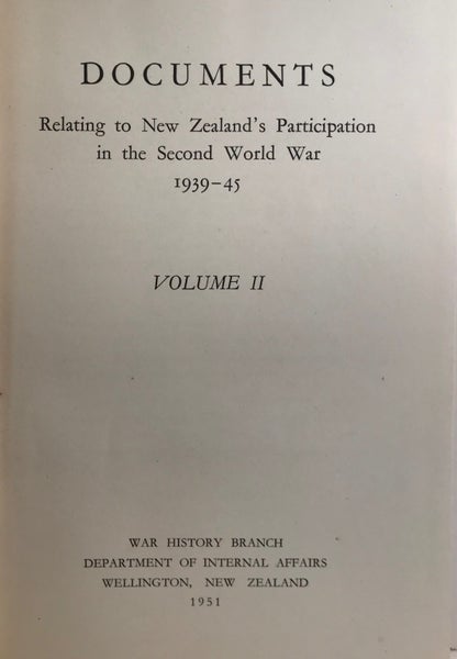 DOCUMENTS: Relating to New Zealand's Participation in Second World War 1951 Carousel 1