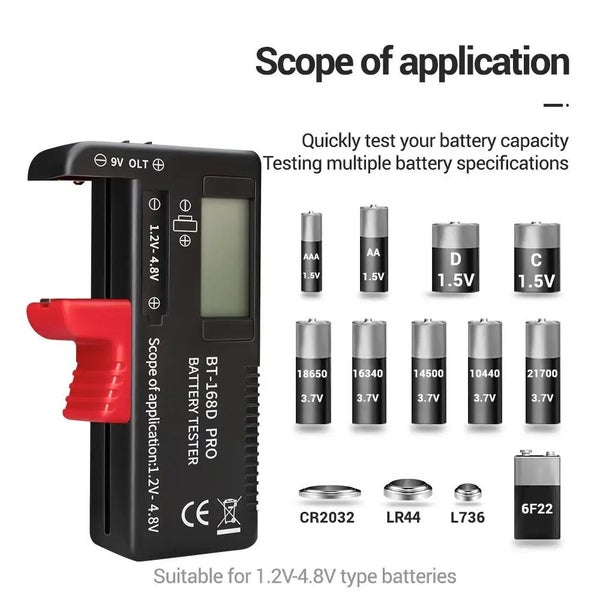 New Digital Battery Tester for AAA AA C 9V 1.5V Button Cell Battery Checker Carousel 2