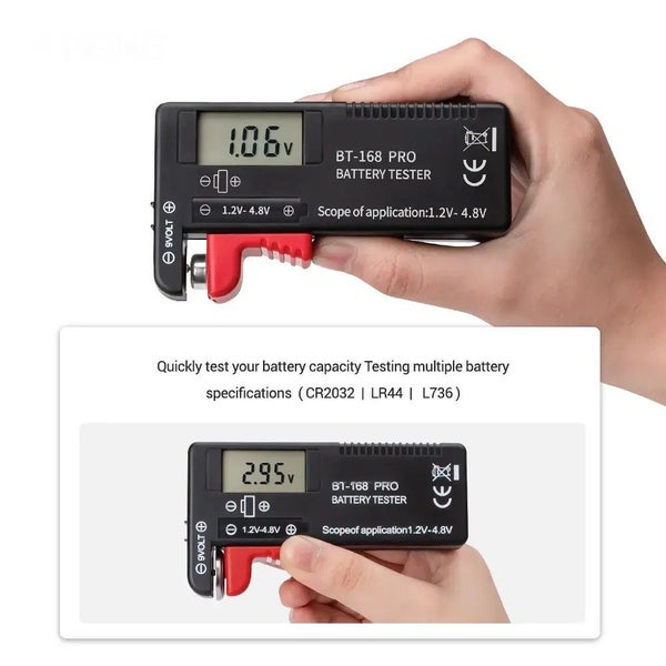 New Digital Battery Tester for AAA AA C 9V 1.5V Button Cell Battery Checker Carousel 9