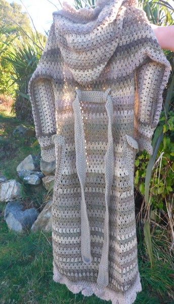 Hand Crocheted Wool Oversized Frilly Cardie ( NEW ) Carousel 14