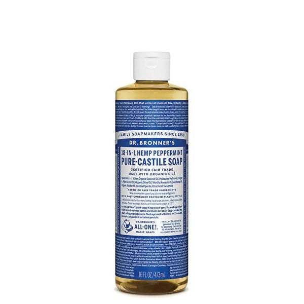 Dr. Bronner's Pure-Castile Soap Liquid (Hemp 18-in-1) Peppermint 473ml Carousel 1
