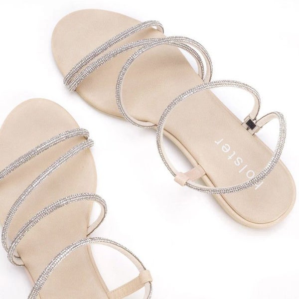 Holster Viva Wedge Womens Diamante Sandal Beige Carousel 2