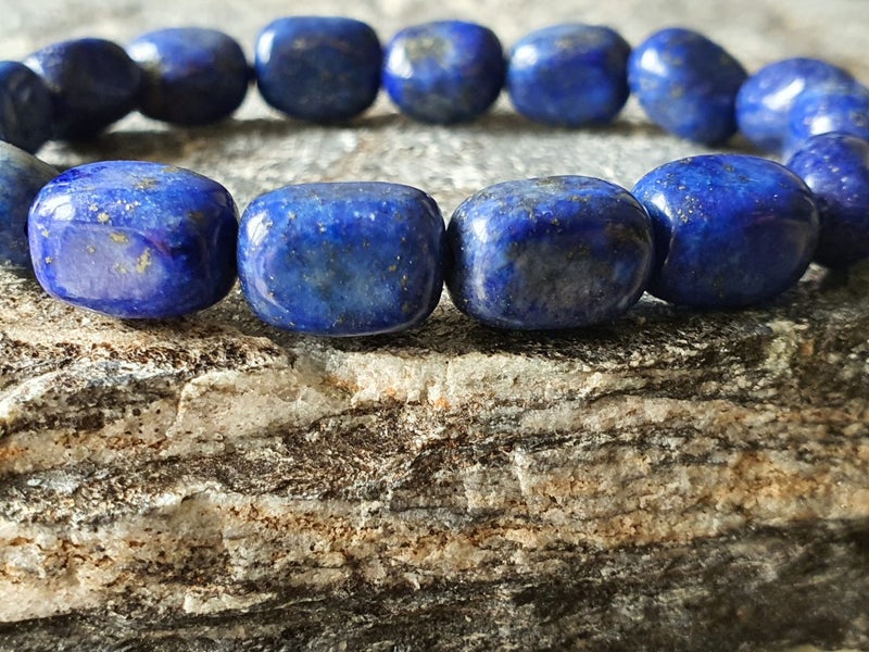 LAPIS LAZULI CRYSTAL BEADED BRACELET TRUTH and WISDOM (NZ MADE) Carousel 1