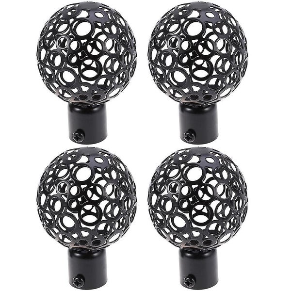4pcs Curtain Finials Hollow Out Finials Drapery Rail Pole Head Caps For Window Carousel 1