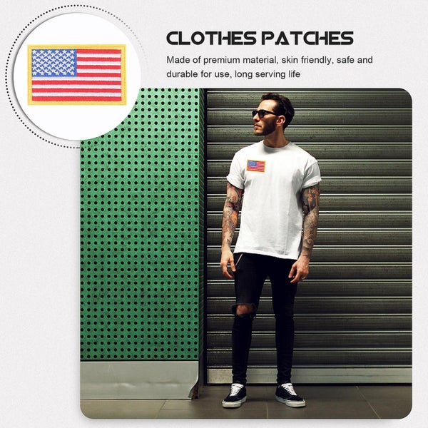 4 Pcs American Flag Stickers Kids Clothing Patch Adhesive Cloth Patches Decorat Carousel 4