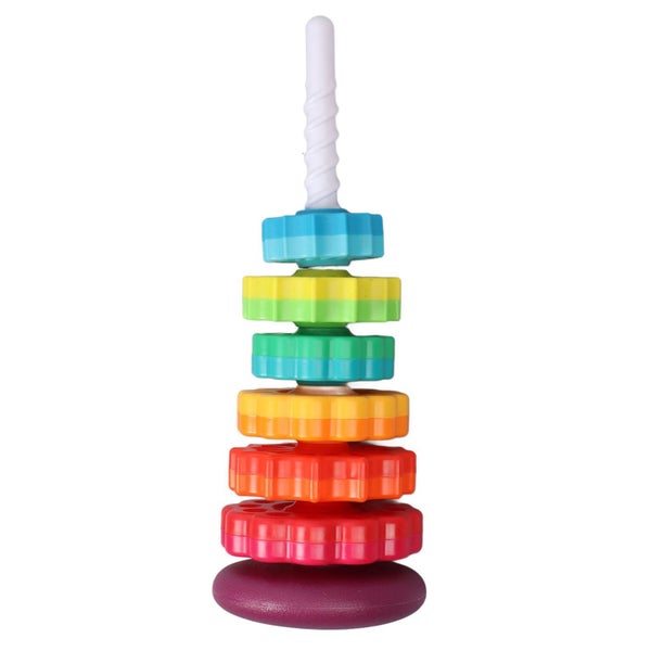 baby stacking wheel spinning toy Spin Stack Toy Plastic Colorful Educational Carousel 5
