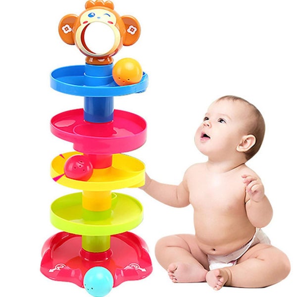ball swirling tower 5 Layer Ball Drop Toy Ball Swirling Tower Toddler Stacked Carousel 1