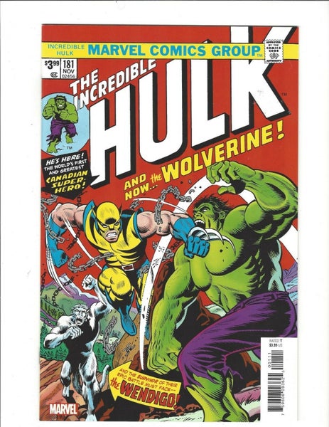 INCREDIBLE HULK #181 1ST APPEARANCE OF WOLVERINE KEY 1974 BRONZE AGE Facsimile Carousel 1