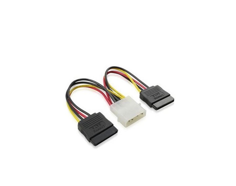 PTN Molex to 2 SATA Y Splitter Dual Power PSU Adaptor Cable Lead 2 Way 4 Pin Carousel 1