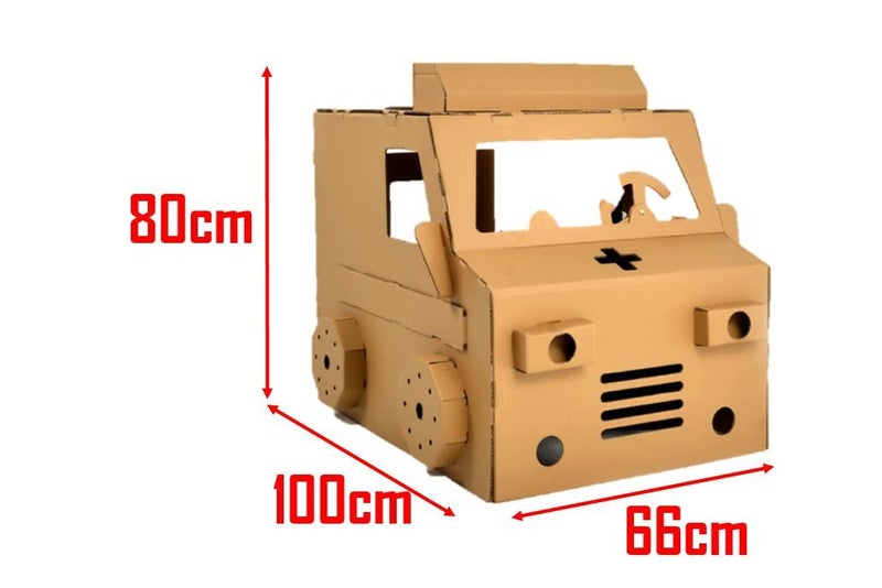 PTN AMBULANCE CAR HOUSE Corrugated cardboard house playhouse play tent Carousel 2