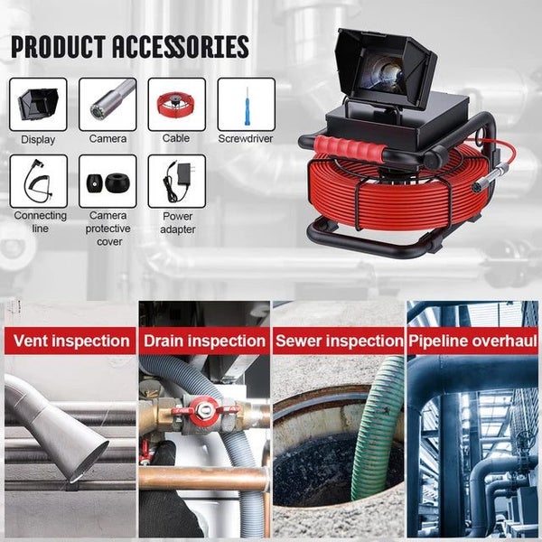 4.3'' Sewer Endoscope DVR,17/22MM Pipe Inspection HD 1000TVL Drain Camera Wat... Carousel 1