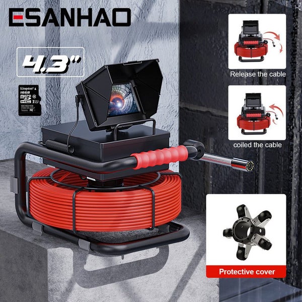 4.3'' Sewer Endoscope DVR,17/22MM Pipe Inspection HD 1000TVL Drain Camera Wat... Carousel 2