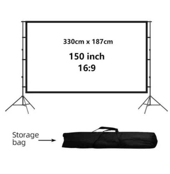 150 inch Projector Screen with Stand 16:9 Carousel 2