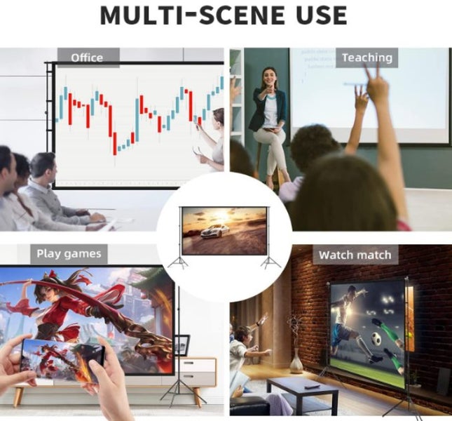 150 inch Projector Screen with Stand 16:9 Carousel 6