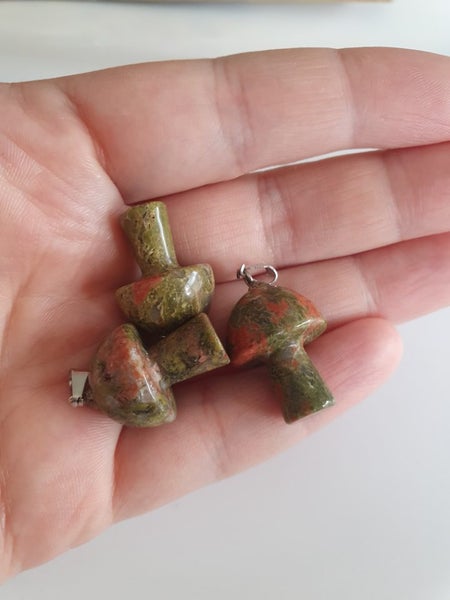 Unakite mushroom pendant Carousel 3