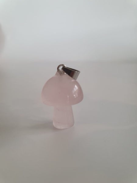 Rose Quartz mushroom pendant Carousel 1