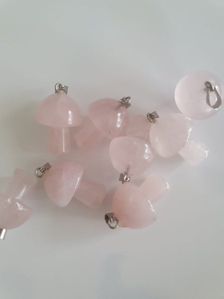 Rose Quartz mushroom pendant Carousel 2