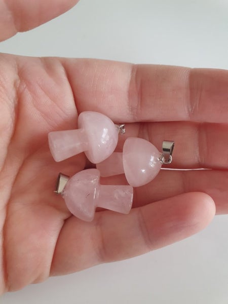 Rose Quartz mushroom pendant Carousel 3