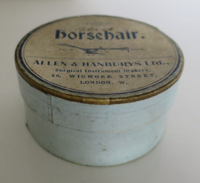 Vintage box of surgical black horsehair Allen & Hanbury's Ltd Carousel 2