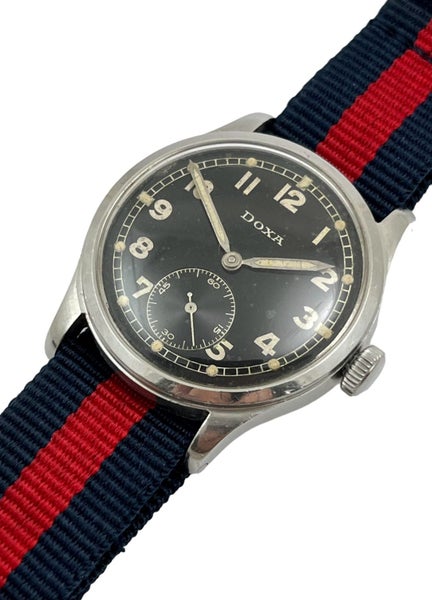 Rare DOXA German Military DH Wehrmacht 1940s WW2 Steel Mens Wristwatch SERVICED Carousel 2