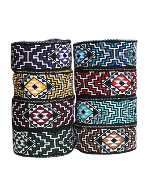 Kapahakamakers Design 4 Inspired Korowai Band Taniko 2.5inch wide Carousel 1