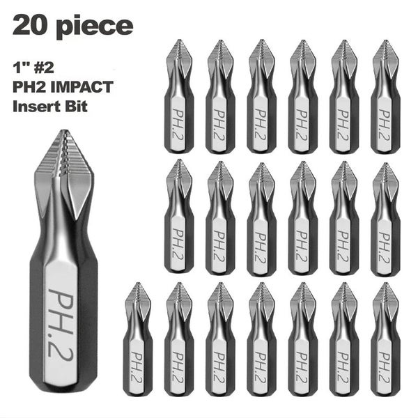 1Inch PH2 Impact Screwdriver Bit - Perfect for Plastic, Wood, Carousel 1