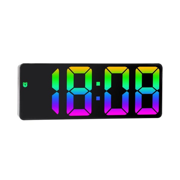 Acrylic Digital Alarm Clock Voice Control Colorful Font Night Mode Carousel 6