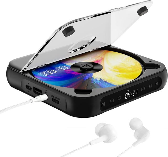 Portable CD Player,Mini Bluetooth CD Player,CD Player with Headphones for Car Carousel 1